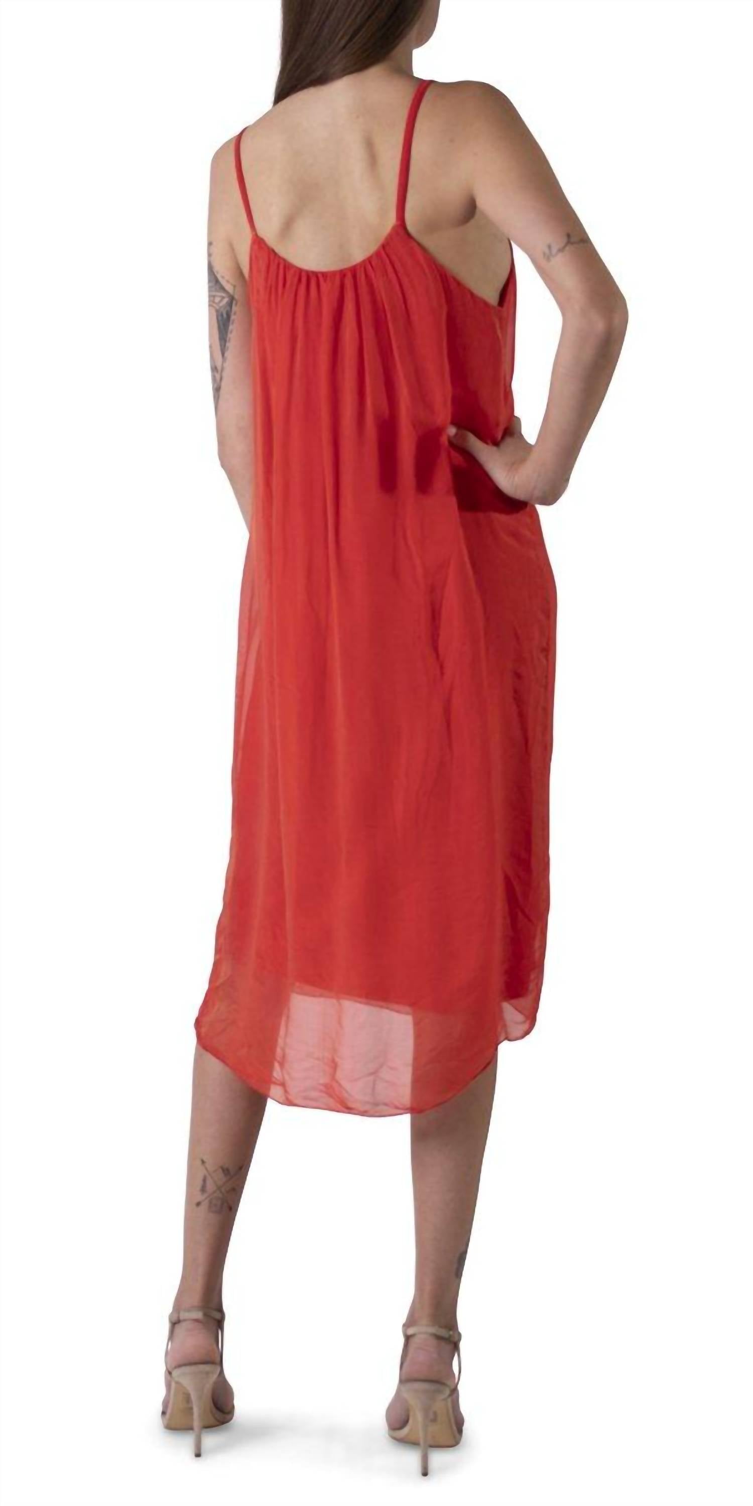 GIGI MODA Jappy Silk Dress in red - women's dress - detail view