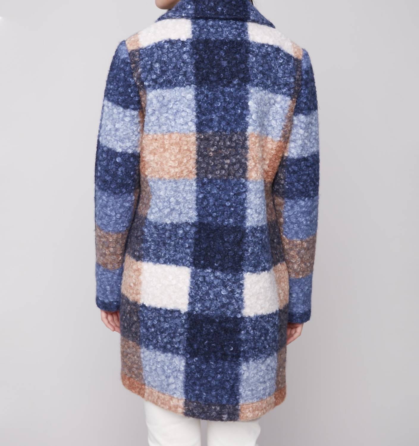 Charlie B - Plaid Bouclé Long Sleeves Jacket
