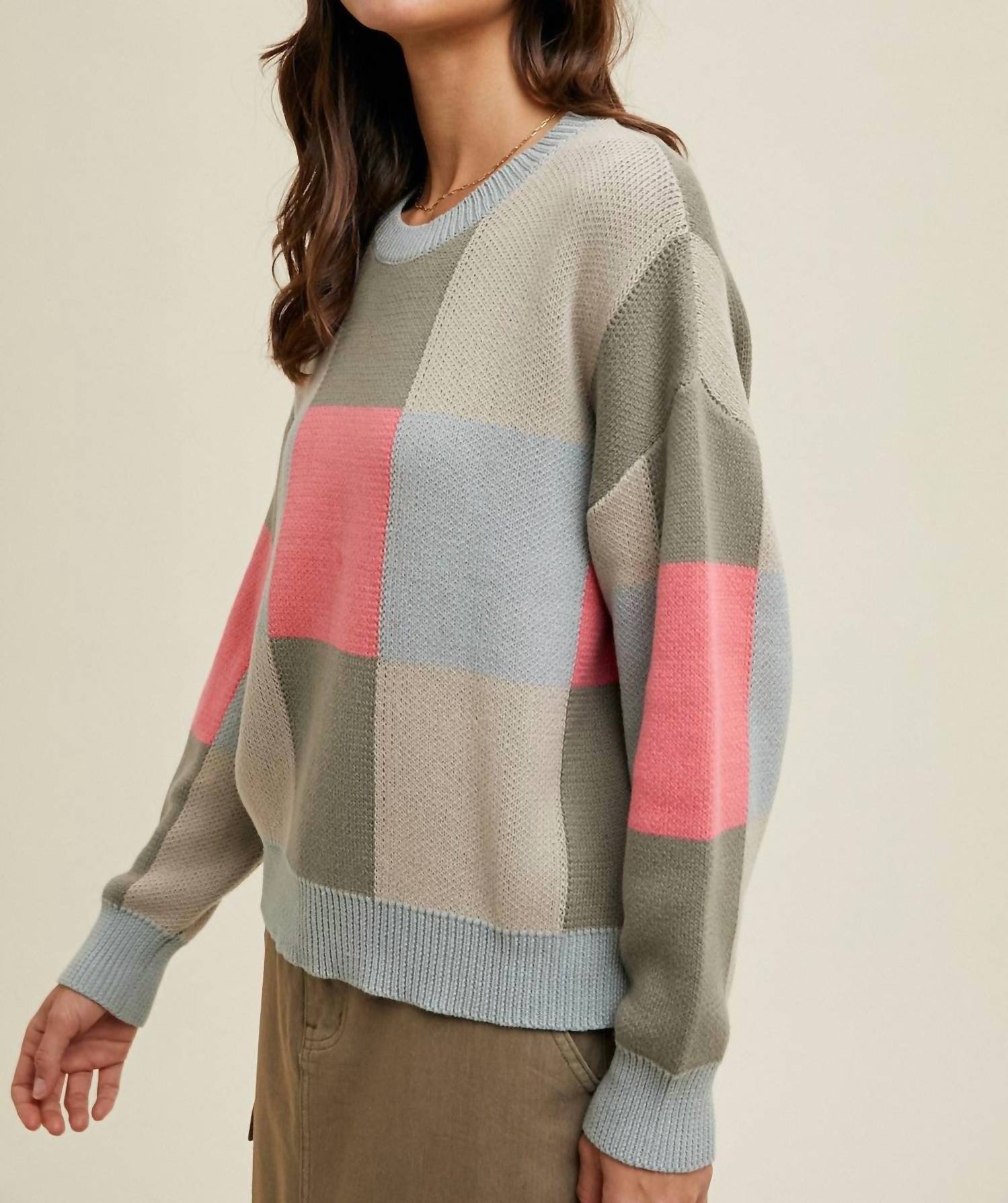 Wishlist - Colorful Check Sweater