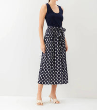 Fifteen Twenty - Women's Contrast Belted Midi Dress
