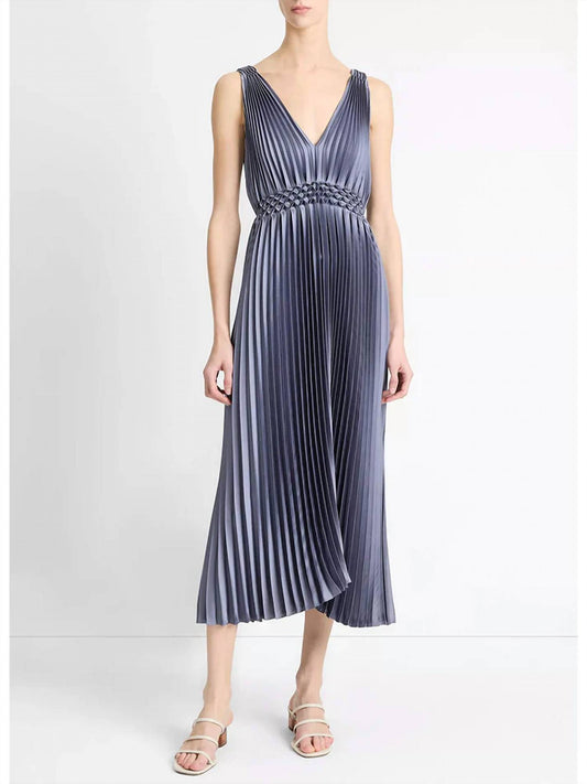 Vince - Hand Smocked Pleated Sleeveless Dress