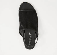 Nude Lucy Women's Eris Mesh Slingback Sandals in black - women's sandal - detail view