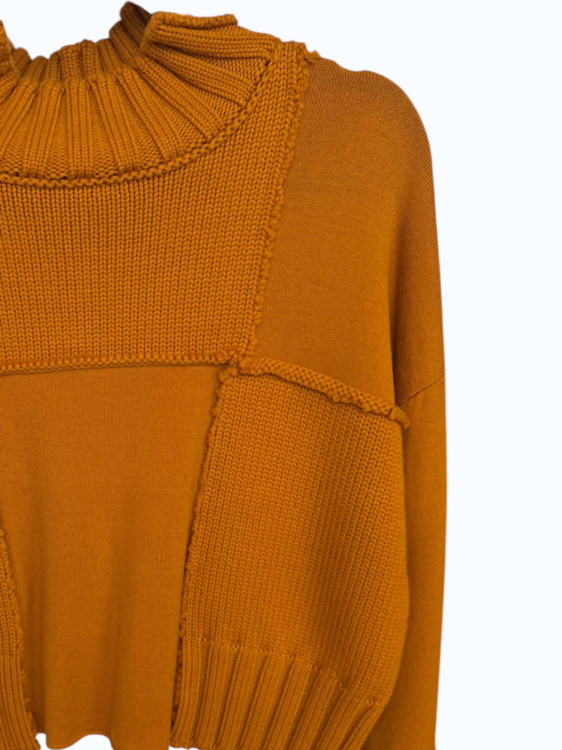 Pier Antonio Gaspari Women's Intaglio Sweater in orange - women's sweater - detail view