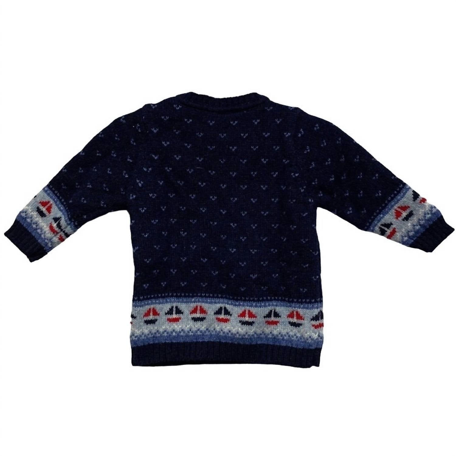 Jojo Maman Bebe - Boys' Long Sleeve Wool Sailboat Sweater