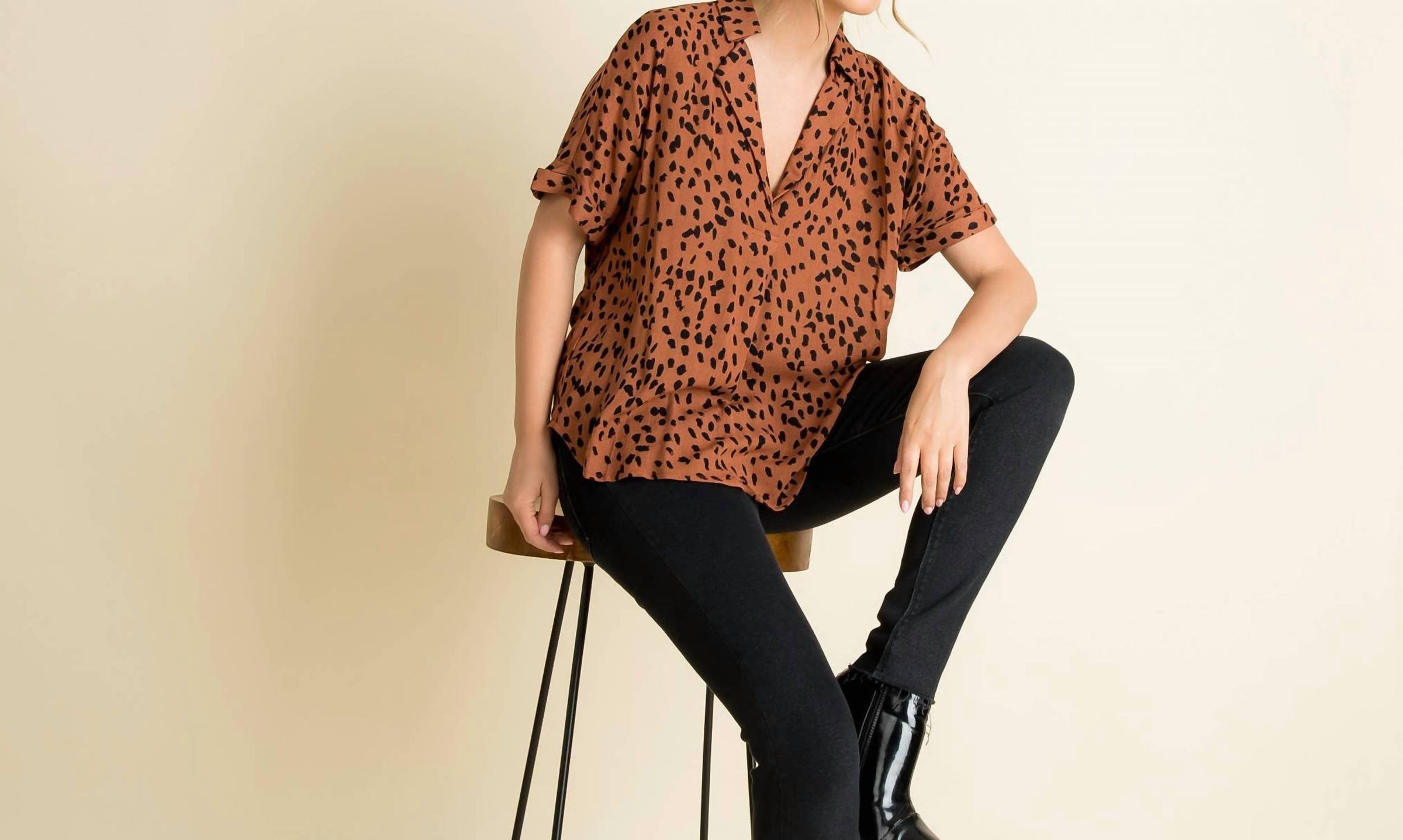 Thml - Collared Print Blouse