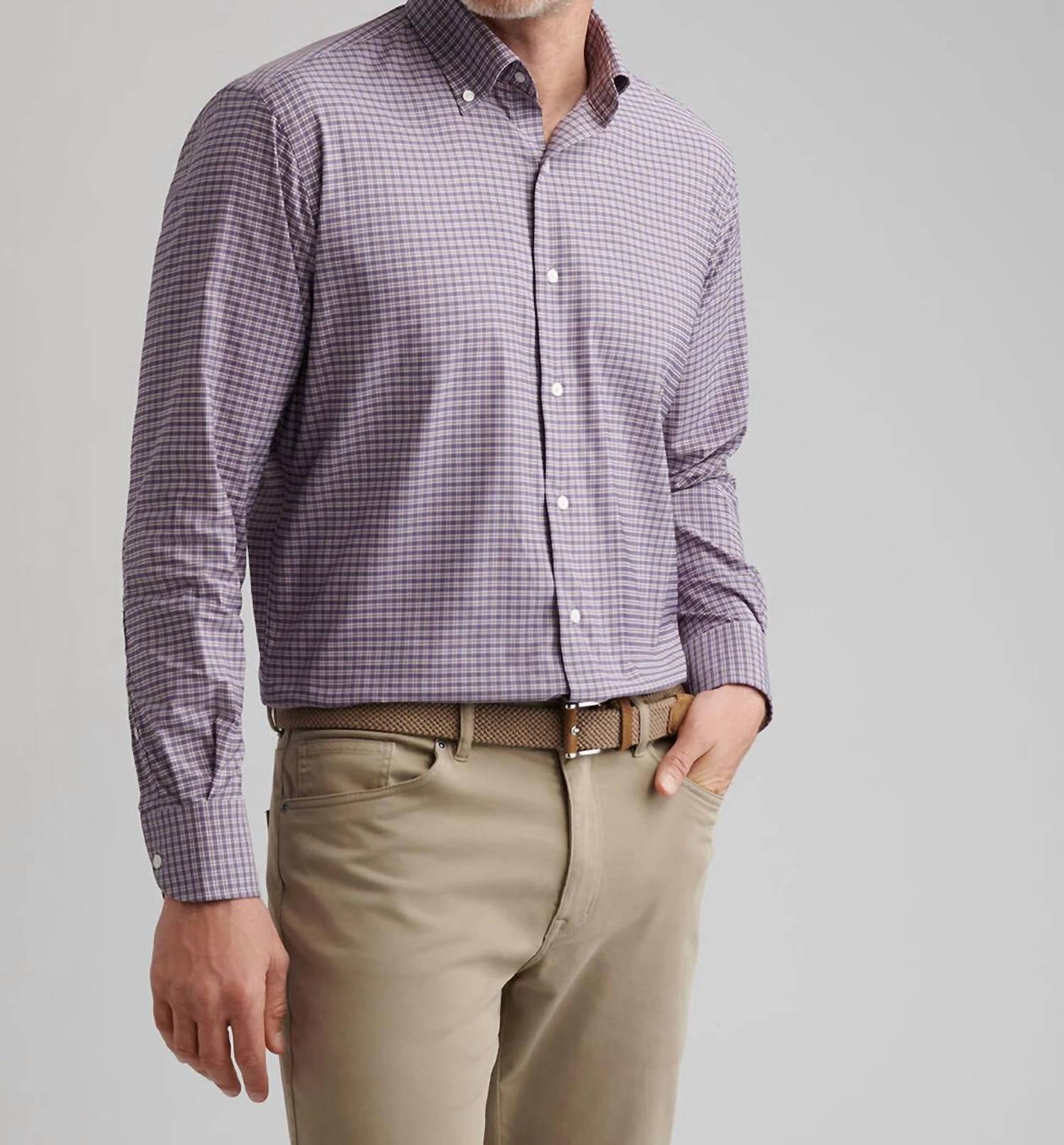 PETER MILLAR Petaluma Performance Twill Shirt in parisian fig - men's shirt