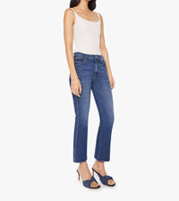 Mother Mid Rise Smokin Double Flood Jeans in start your engines 3 - women's jeans - view 4