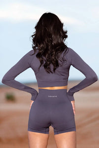 Navano - Long Sleeve Pull-on Crop Top
