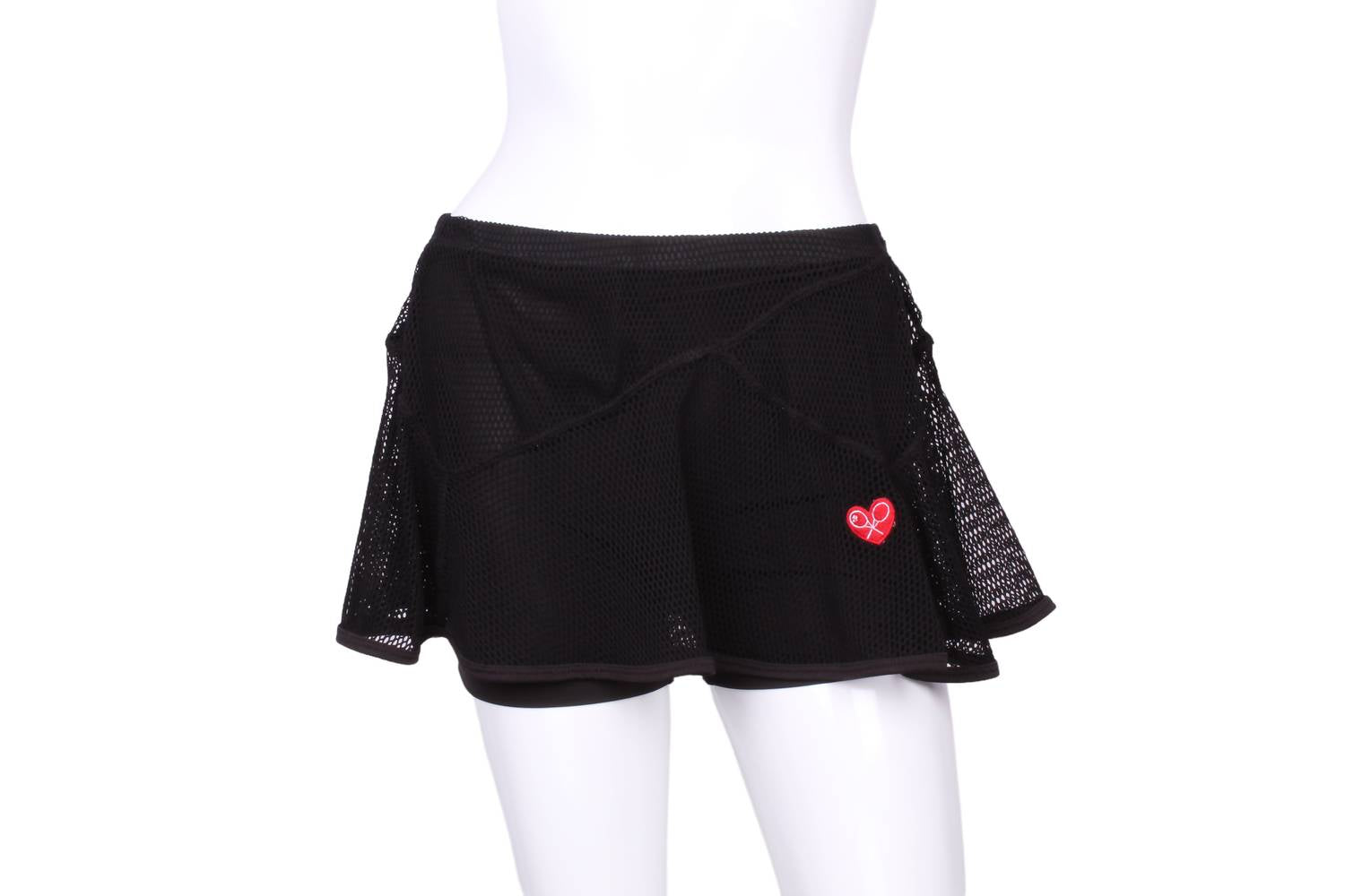 Love Love Tennis - Women's Fishnet Triangle Over Shorties Skirt