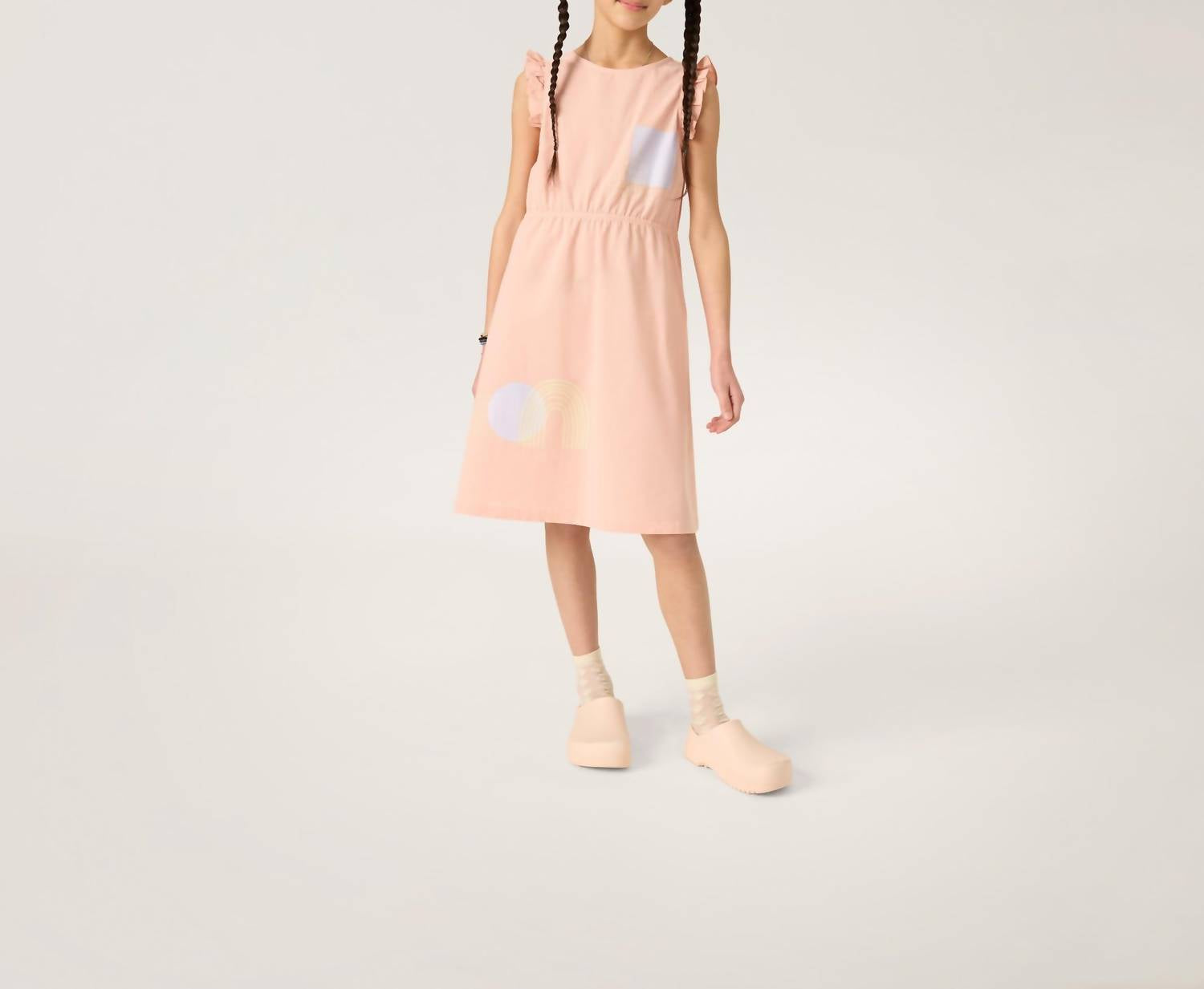 The Sunday Collective - Girl's Organic Open Back Patch Print Dress