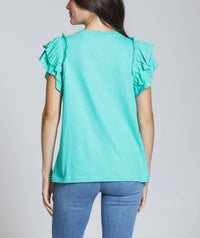 Apny - Ruffle Cap Sleeve Tee
