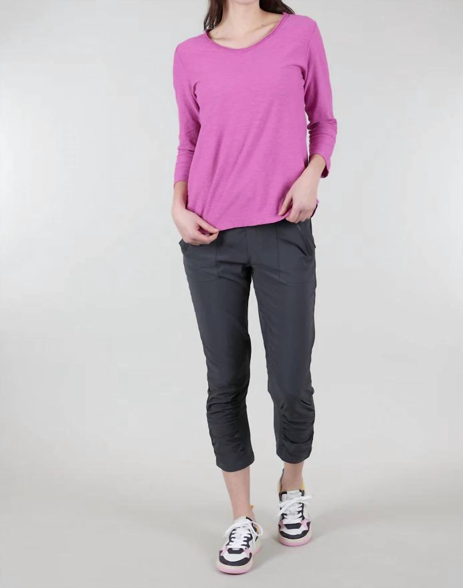 Cut Loose - 3/4-Sleeve V-Tee, Cosmo