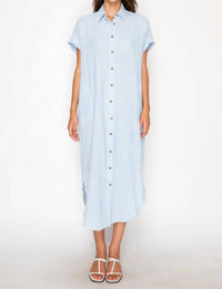 Meet Me In Santorini - Gauze Stripe Shirtdress