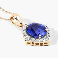 Diana M Jewels - Women's Oval Natural Sapphire Pendant Necklace (2.21 Ct) - Classic Plus