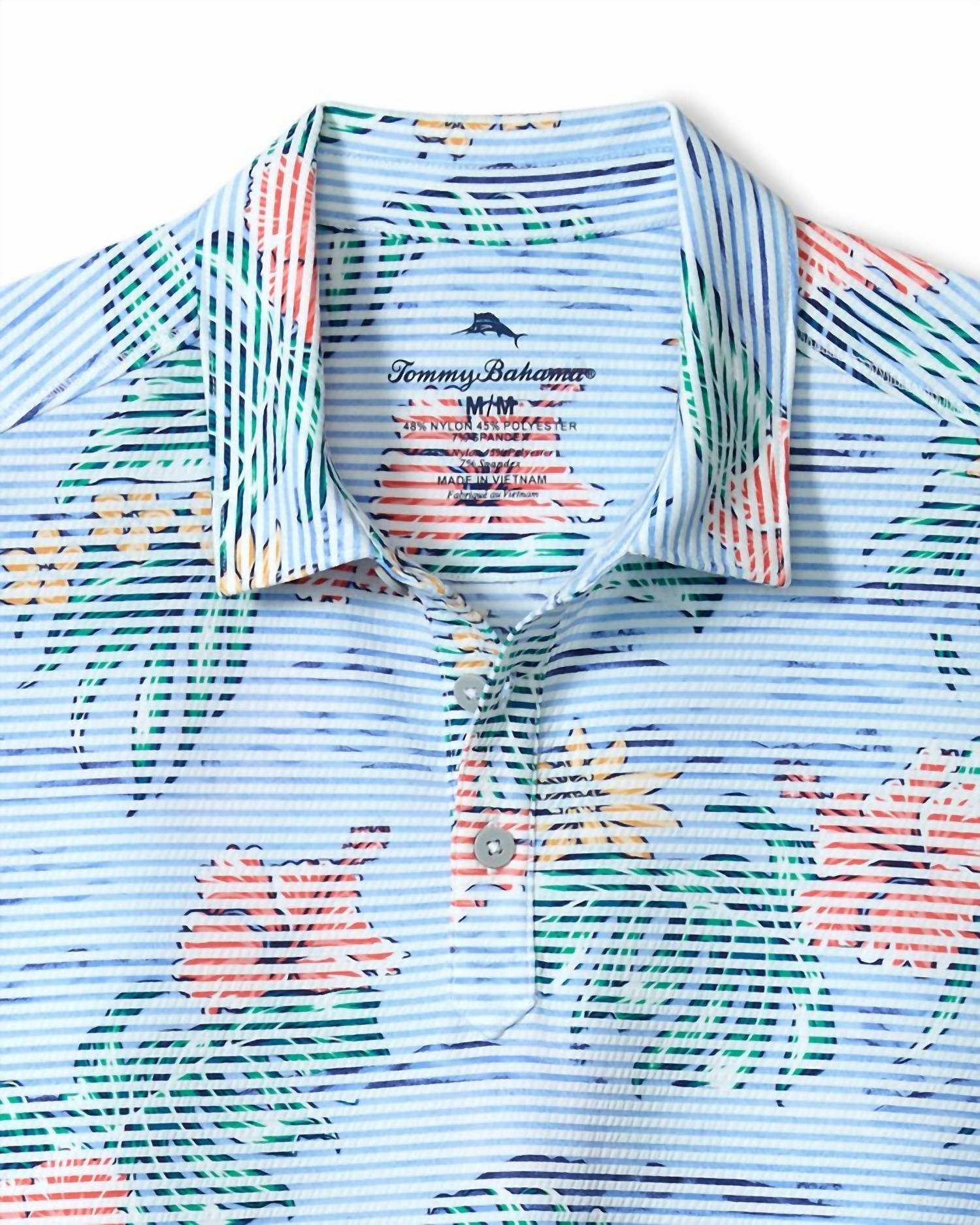 TOMMY BAHAMA Costa Wave Isle Camo Polo Shirt in big sky blue - men's shirt - view 6