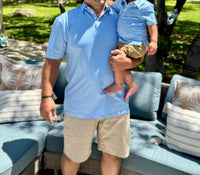 Fieldstone Boy's Signature Performance Polo Top in baby blue - kids' t-shirt - alternate view