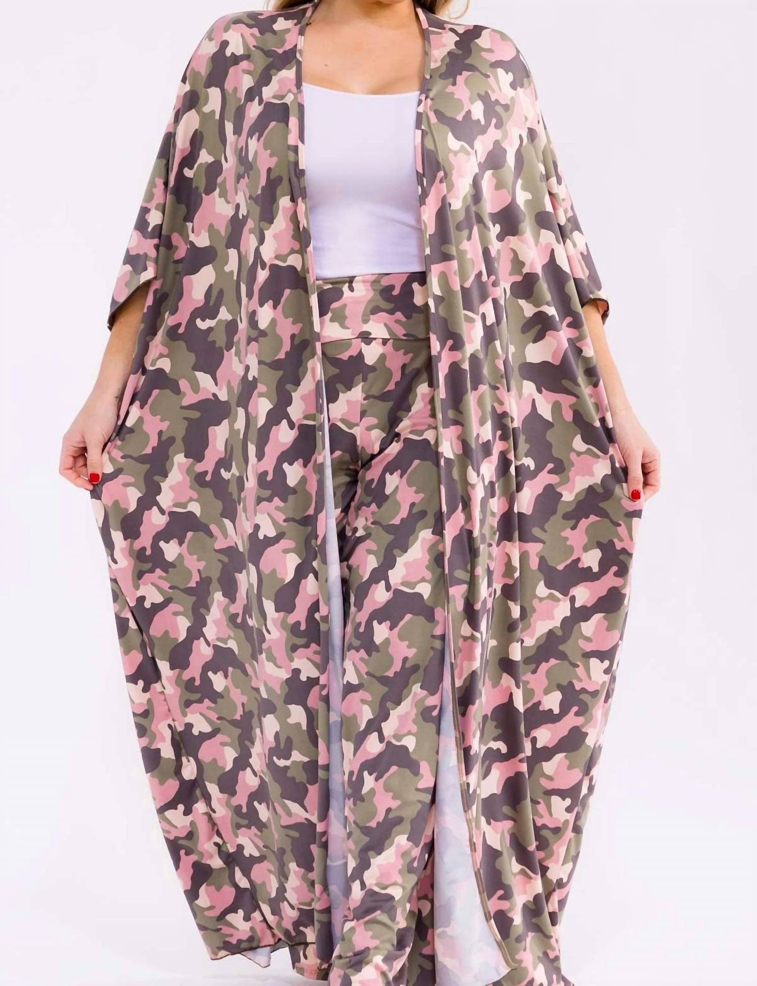 Karen T Design Print Two Piece Pants Set in camo - women's sleepwear - view 5