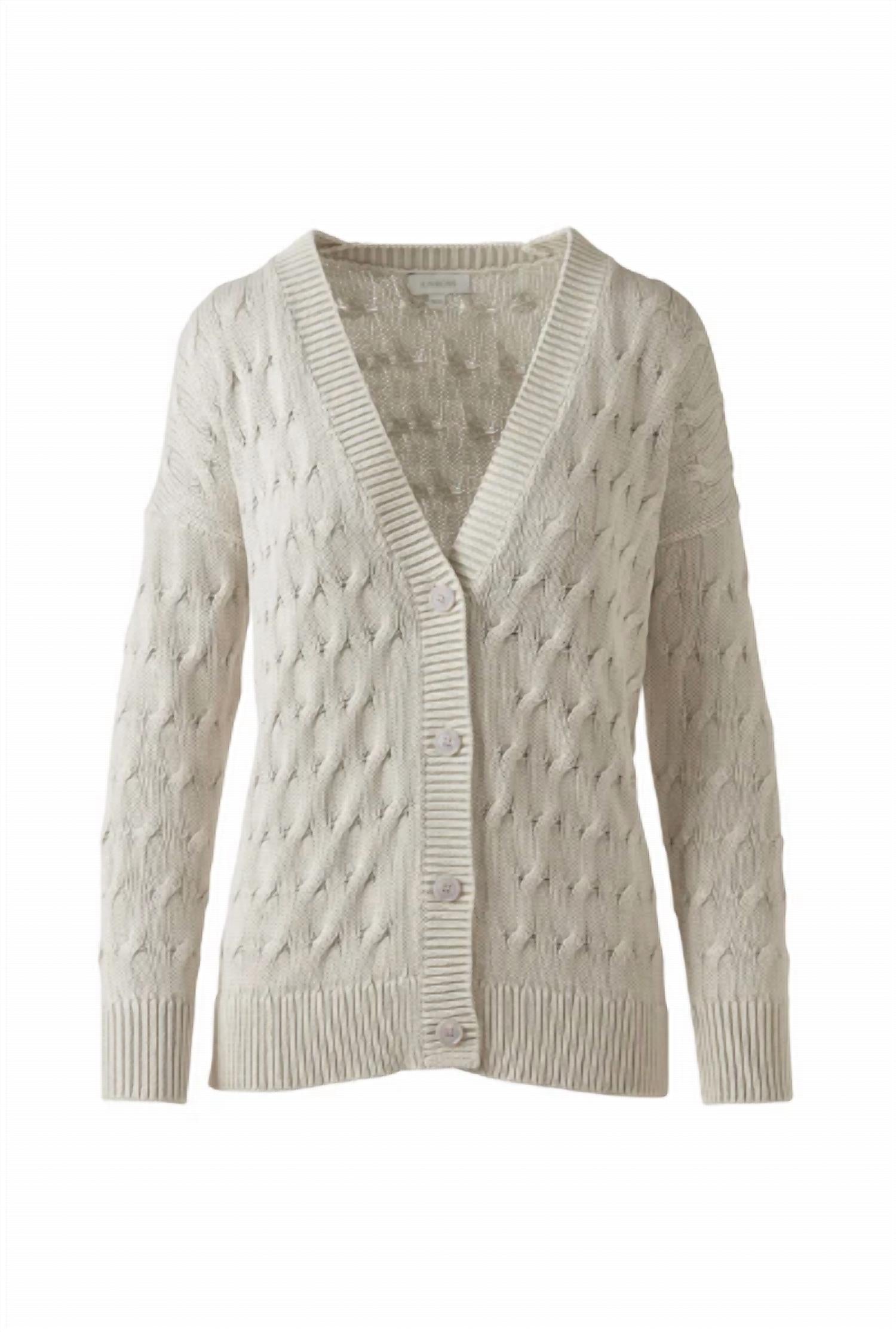 Kinross - Women's Stonewash Cable Vee Cardigan