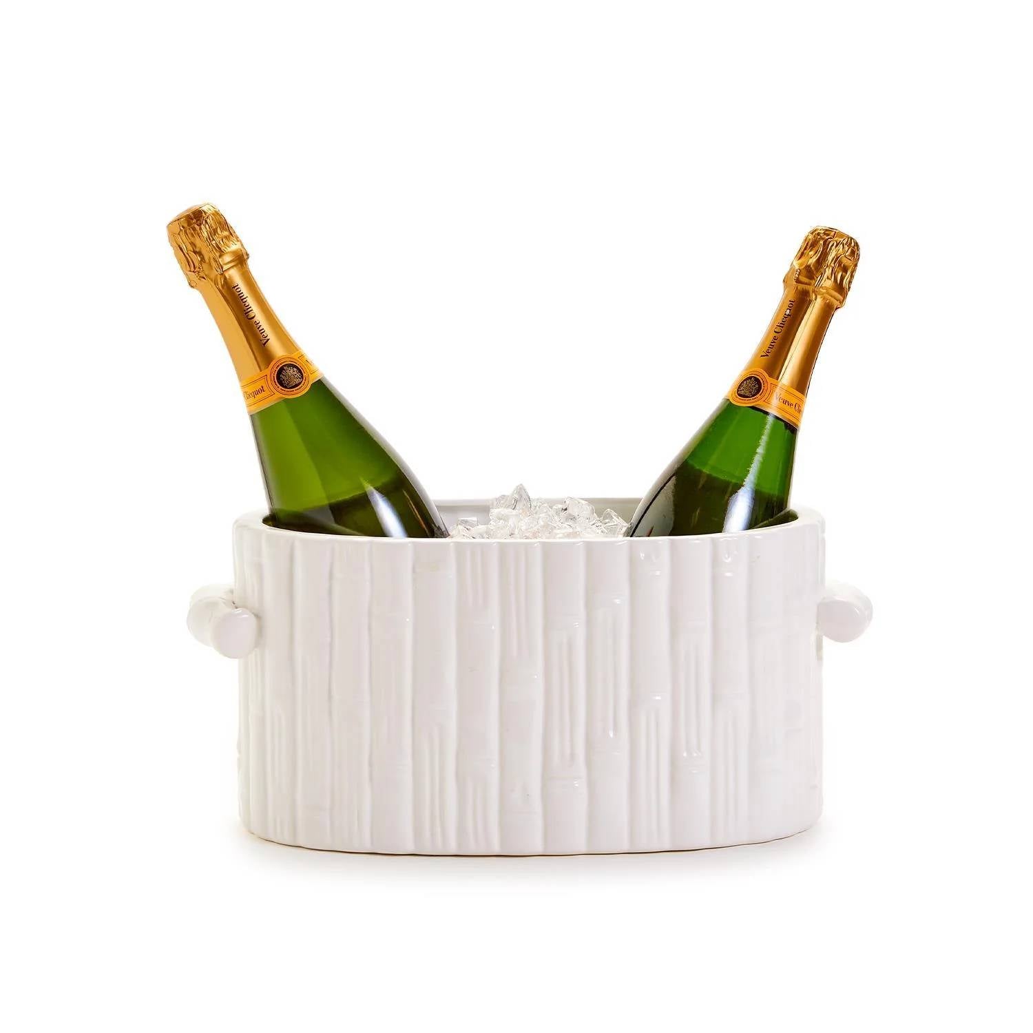Two'S Company - Faux Bamboo Oval Centerpiece