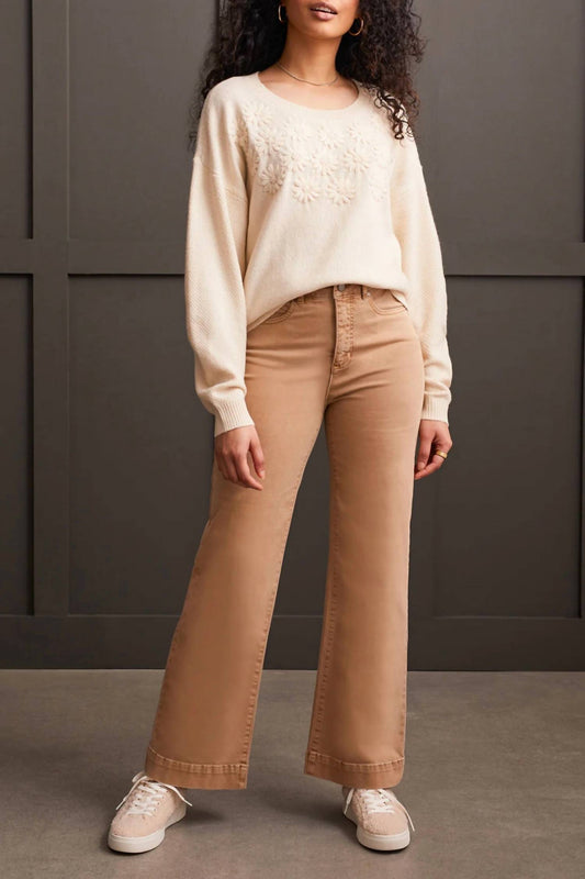 Tribal - Long Sleeves Crew Neck Sweater With Embroidery