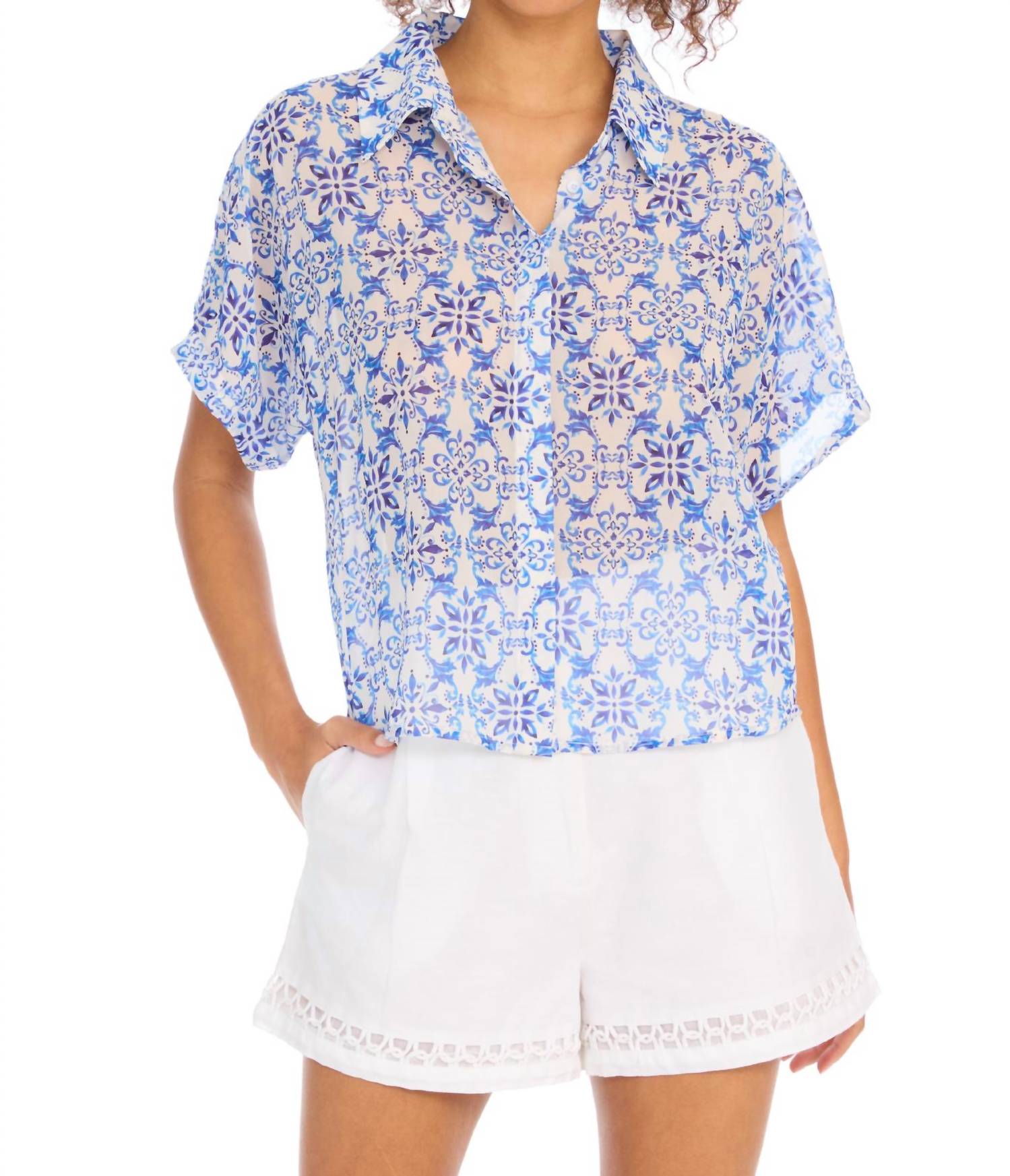 ALLISON NEW YORK ELISE SHORTS in white - women's shorts - view 7
