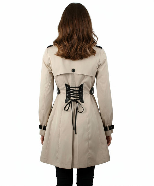Ina Fashion - Double Breasted Belted Trench Coat