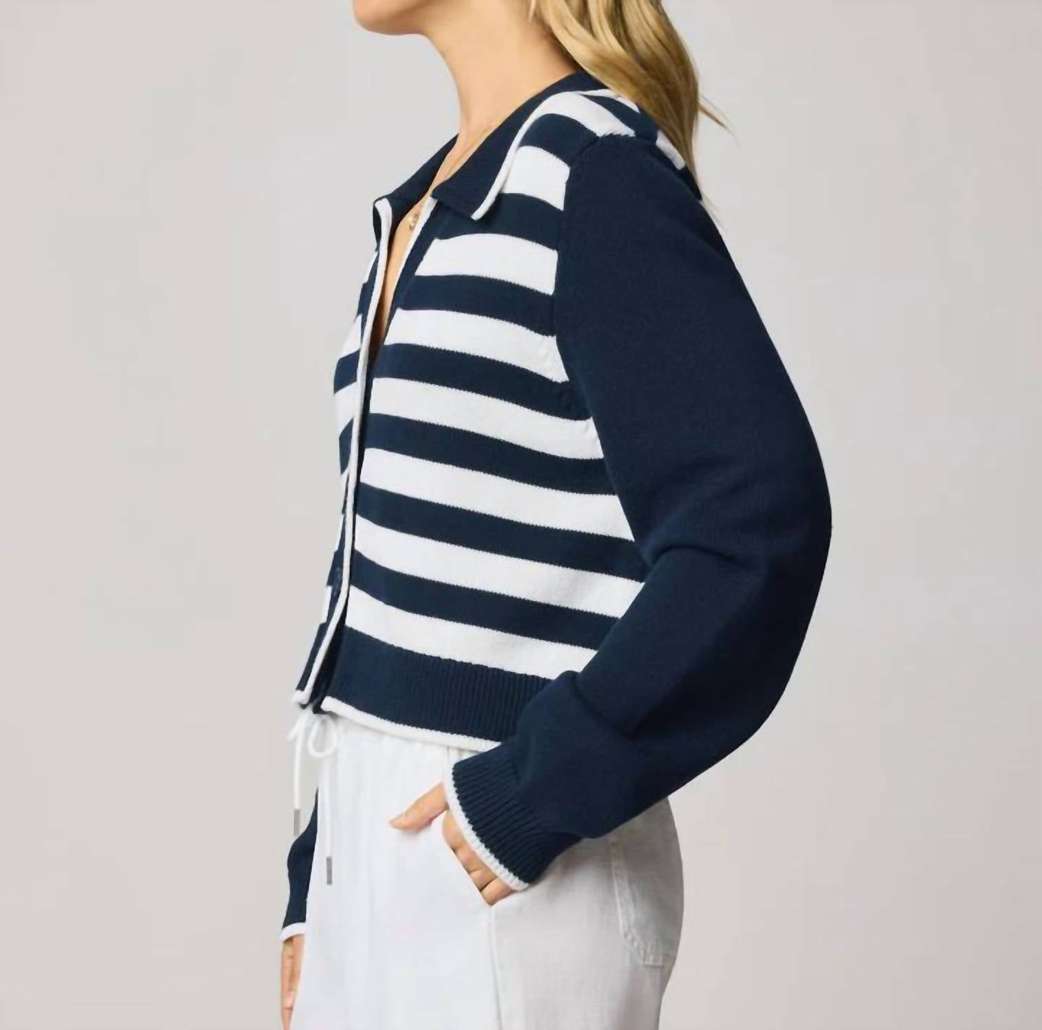 Splendid - Nicolette Striped Polo Cardigan