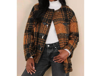 Native Youth - Boucle Toggle Checked Jacket
