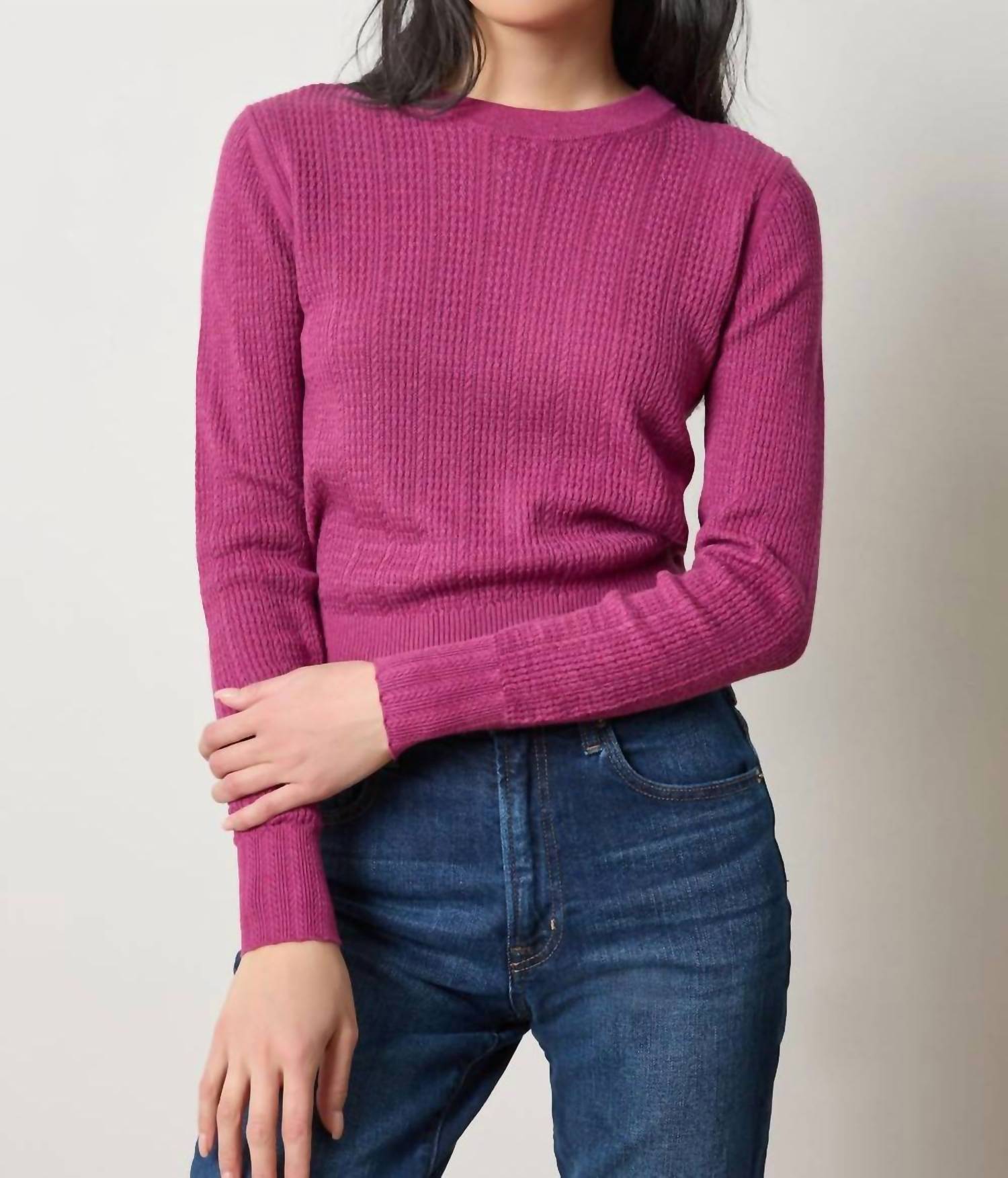 Lilla P - Multi Stitch Pullover Sweater Top