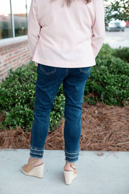 Charlie B - Women's Frayed Hem Jean