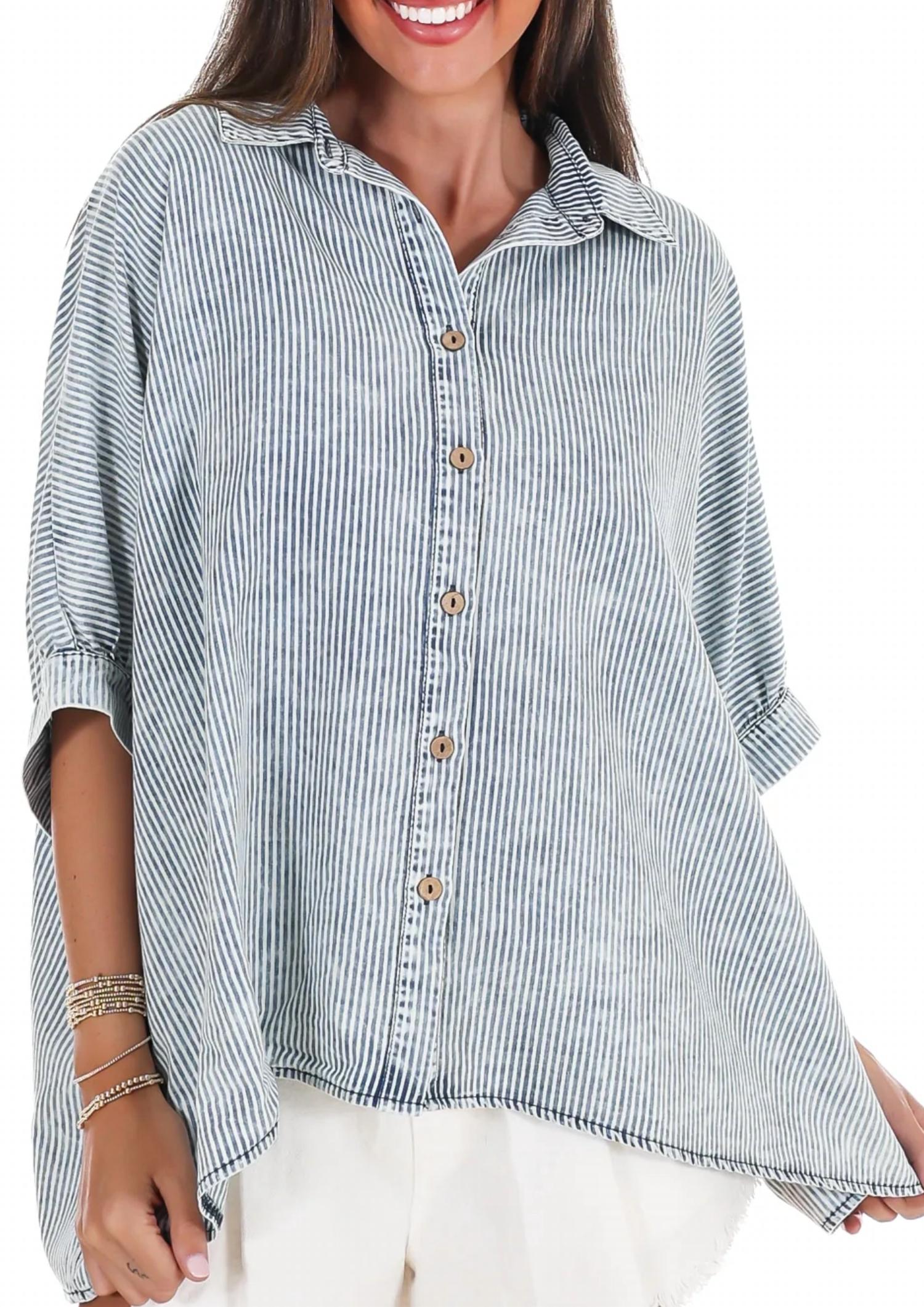 Mittoshop - Prairie Skys Striped Button Down Top