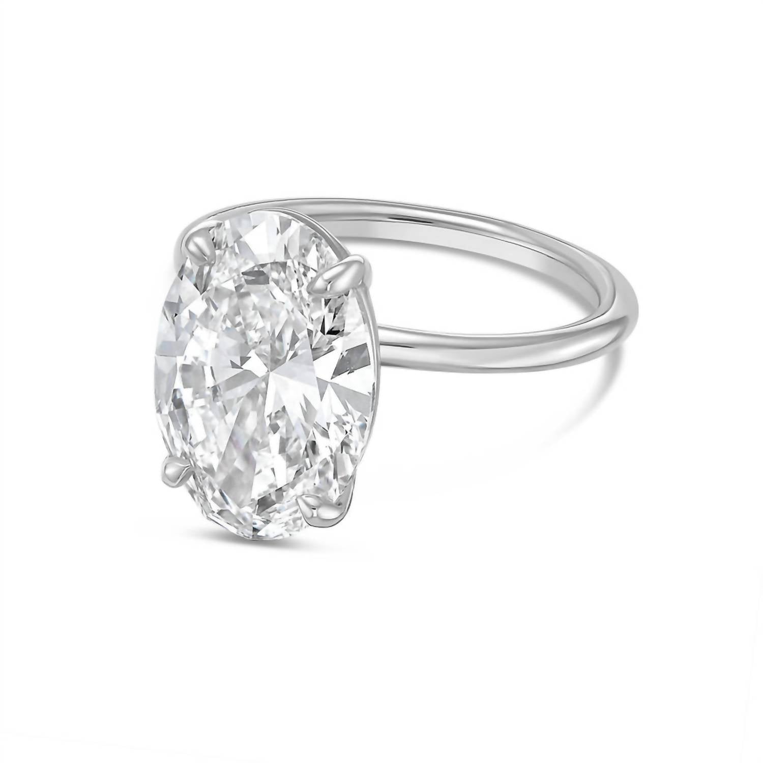 Diana M Jewels - 3.00 Ct Lab-grown Oval-cut Diamond Solitaire Ring In Four-prong Setting