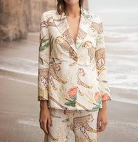 Las Surenas - Cheetah Running Floral Blazer