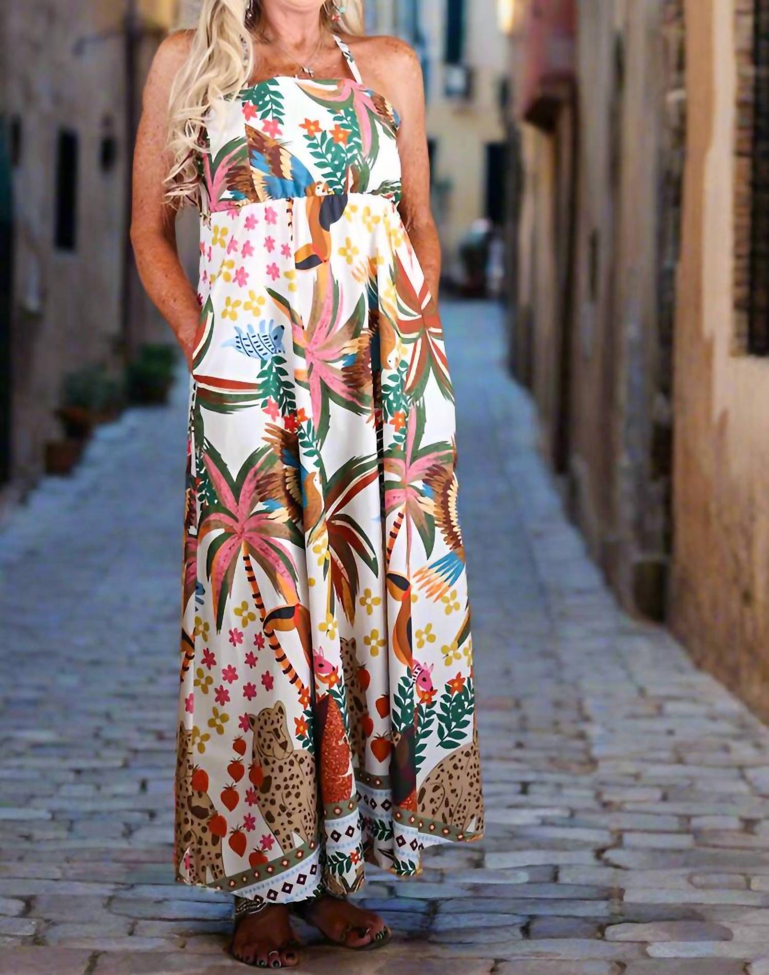 Zenara - Toucan & Leopard Print Sundress