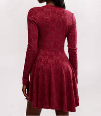 Free People All Yours Lace Mini Dress in red plum - women's dress - detail view