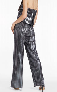 Amanda Uprichard - Collina Metallic Strapless Jumpsuit
