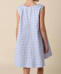 Olivaceous - Gingham Swing Mini Dress