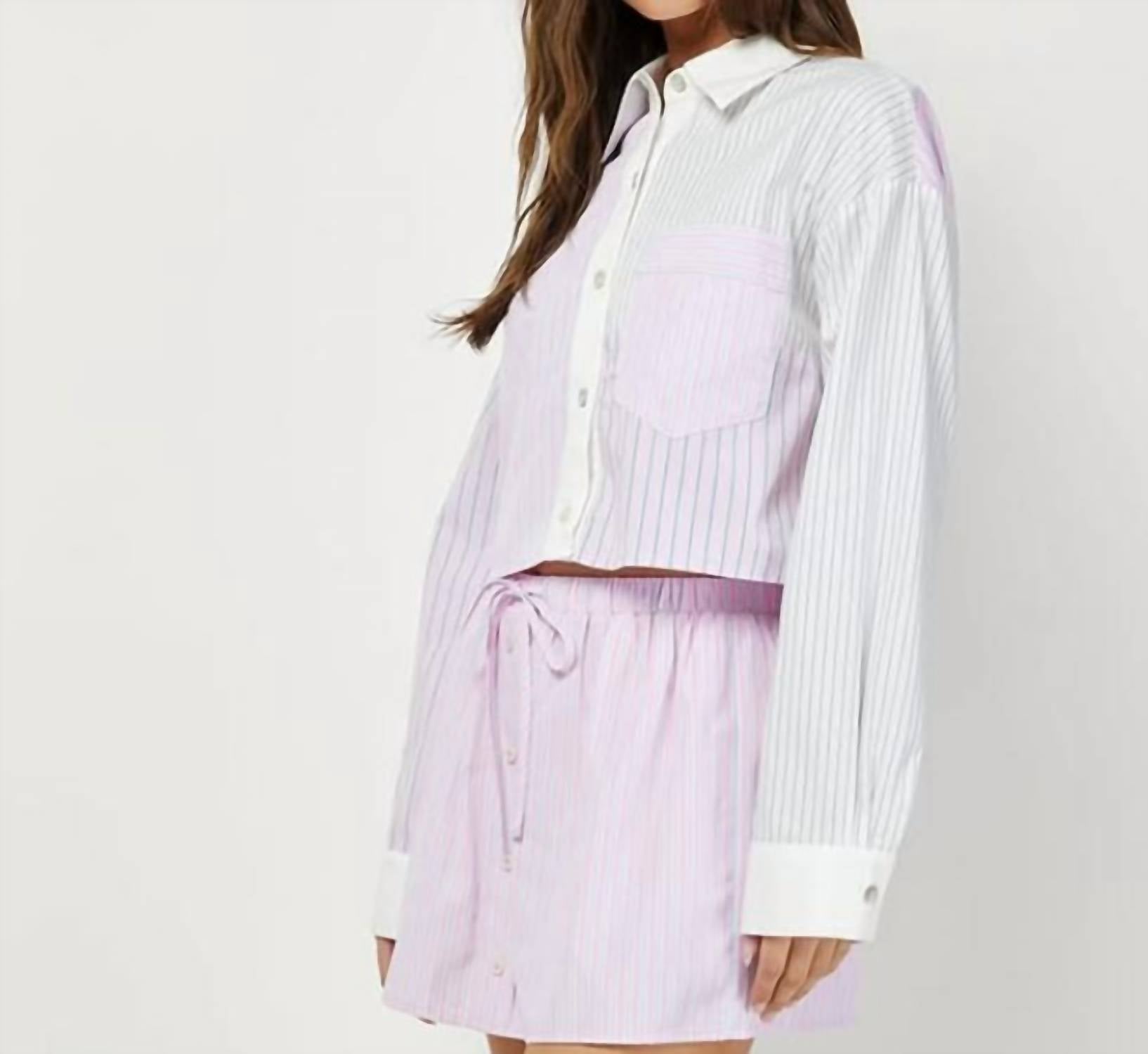 needii Penelope Striped Set in blue lavender pink - women's sleepwear