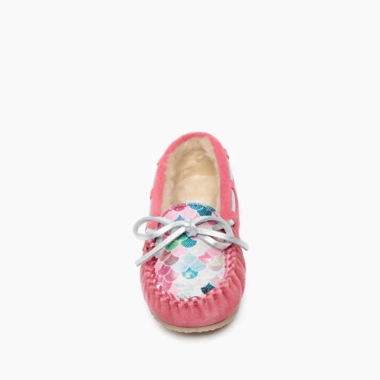 MINNETONKA Girls' Cassie Moccasin Slipper in pink - kids' shoe - view 4