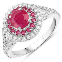 Diana M Jewels Women's Round Natural Johnson Ruby Fashion Ring (1.93 Ct) - Classic in white two tone 14k gold - women's jewelry - alternate view