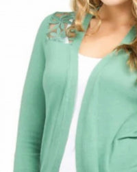 Papillon - Lace Back Long Sleeve Waterfall Cardigan