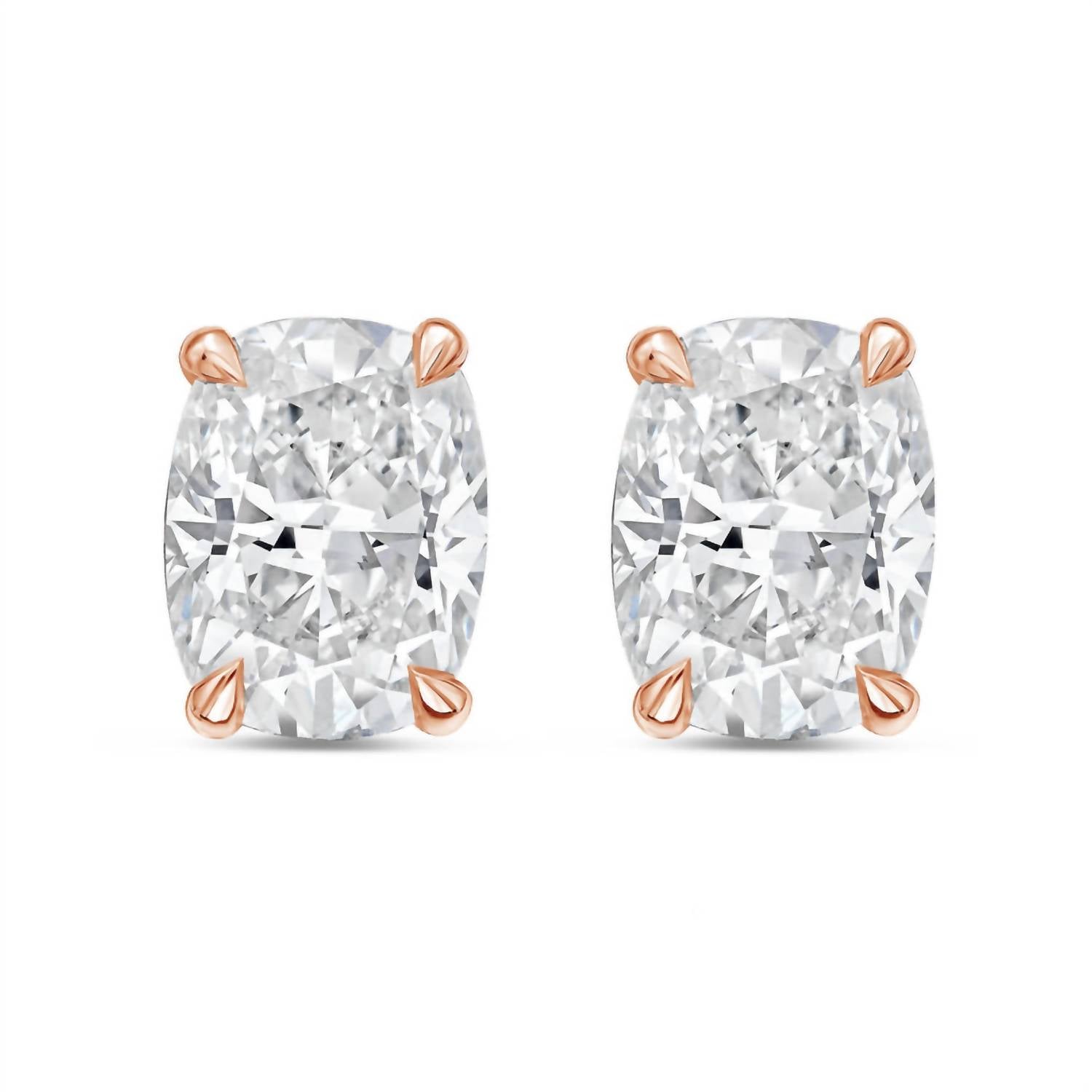 Diana M Jewels - Women's Cushion Lab-grown Diamond Stud Earrings (7.00 Tcw) - Elegant