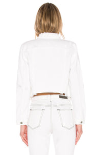 Grlfrnd - Cara Cropped Denim Distressed Jacket
