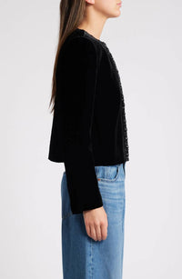 FRAME Velvet Jacket in black - women's jacket - detail view
