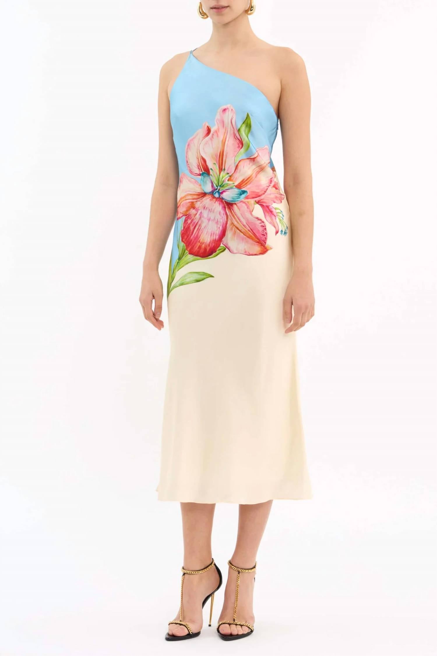 Rebecca Vallance - Women's Orchid Oasis One Shoulder Midi Dress