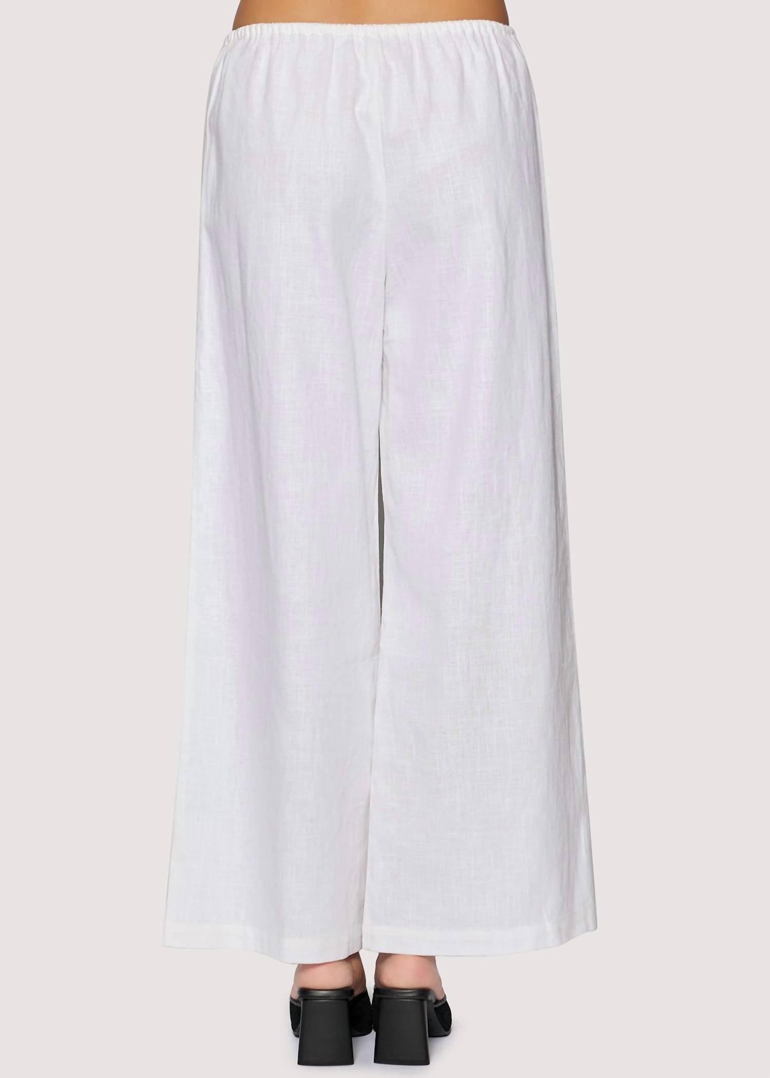 LOST + WANDER Cabrera Mist Pants in white - women's pants - detail view