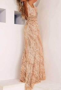Terani Couture - V-Neck Sleeveless Gown