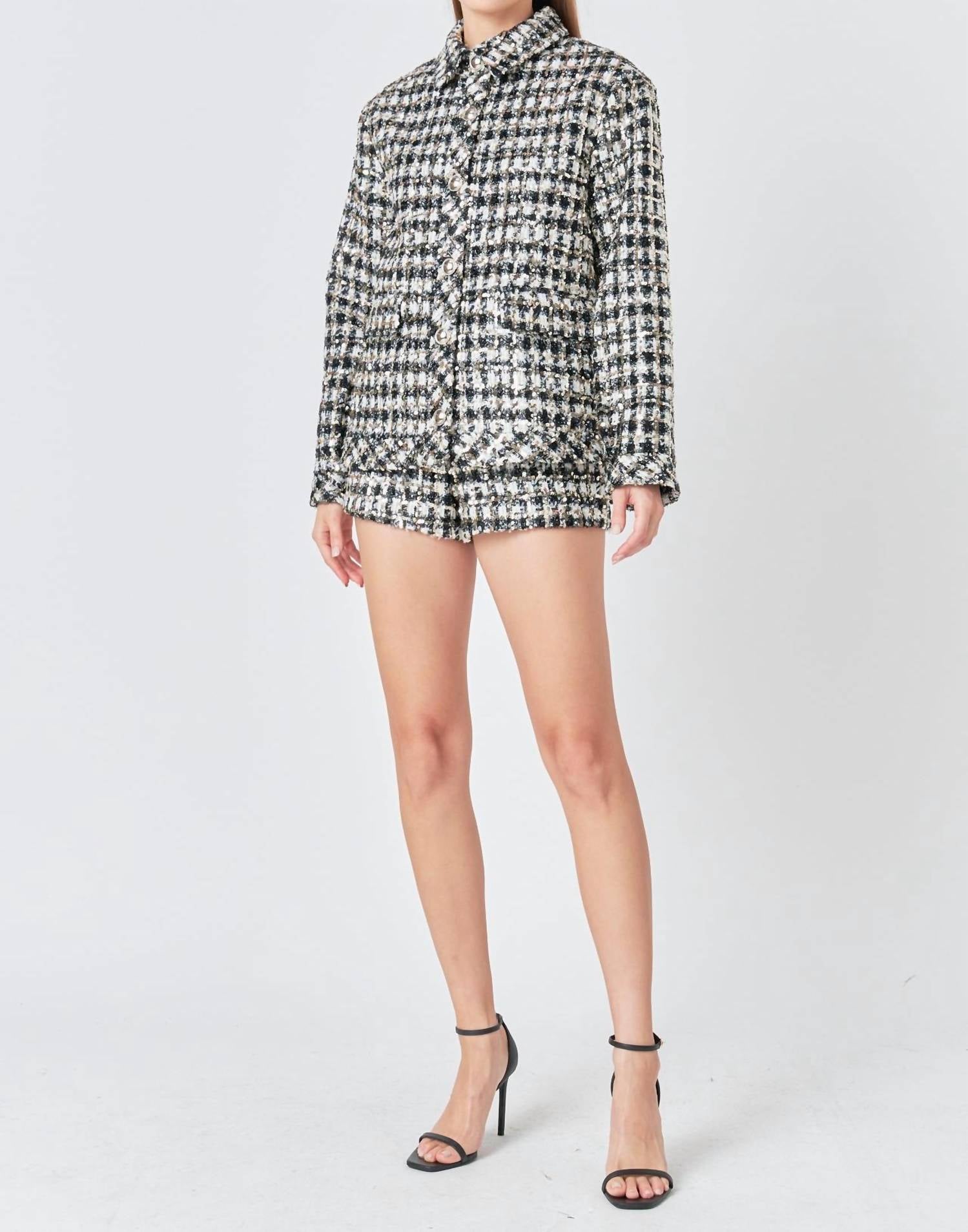 Endless Rose - Sequins Check Jacket