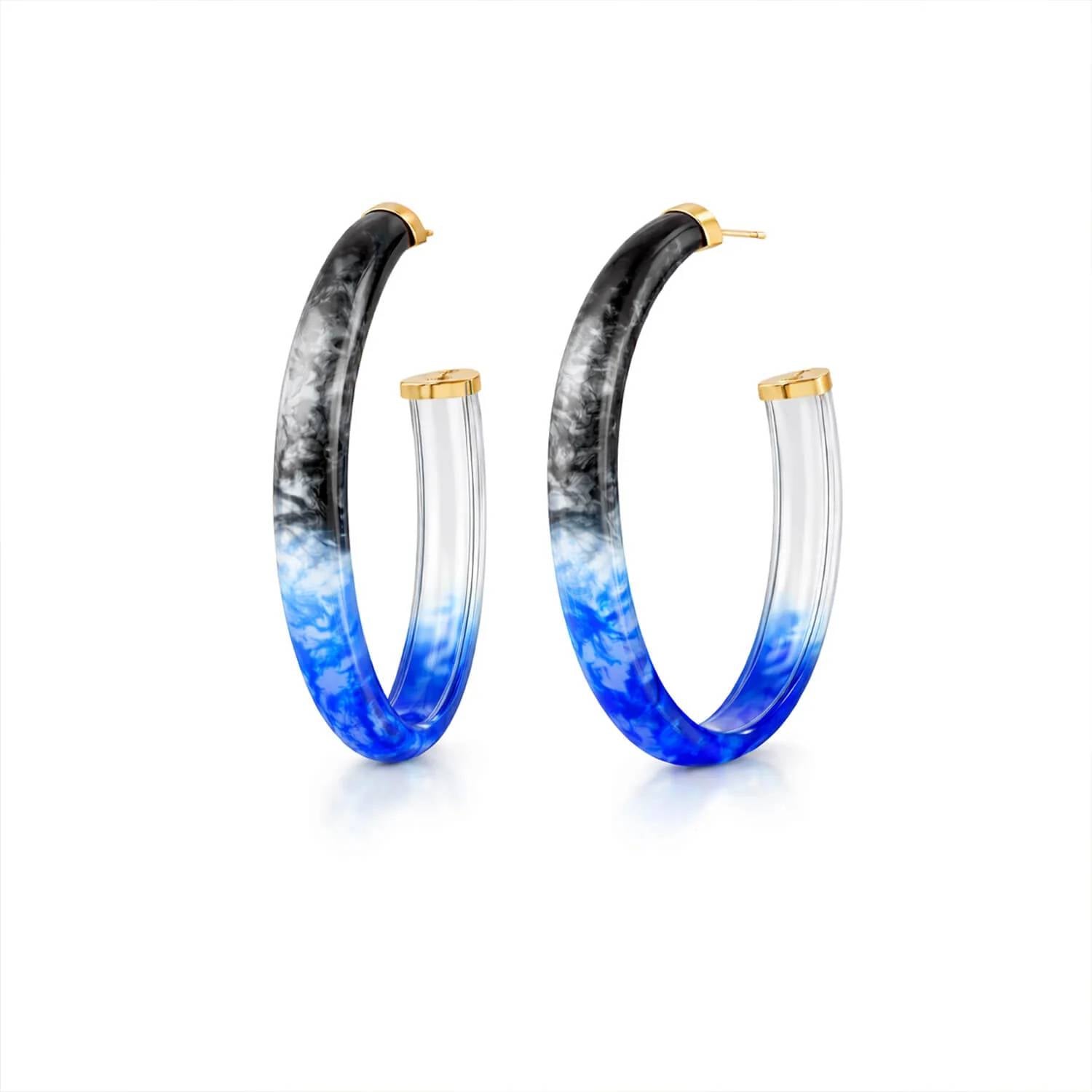 Gold & Honey - Women's Game Day Xl Oval Tie Dye Lucite Hoop Earrings