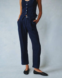 Bella Dahl - Luxe Linen Pleated Wide Leg Ankle Pant